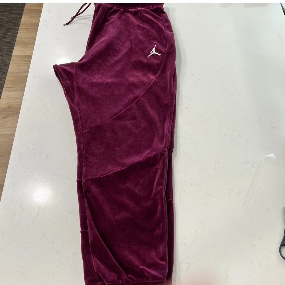 Jordan Mens 3XL Velour Track Pants Burgundy Jumpman Joggers Sweatpants 3TG 3EG
